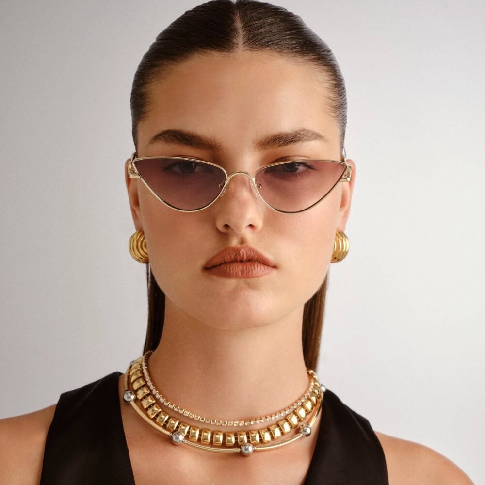 Le Specs Gold and Purple Sunglasses